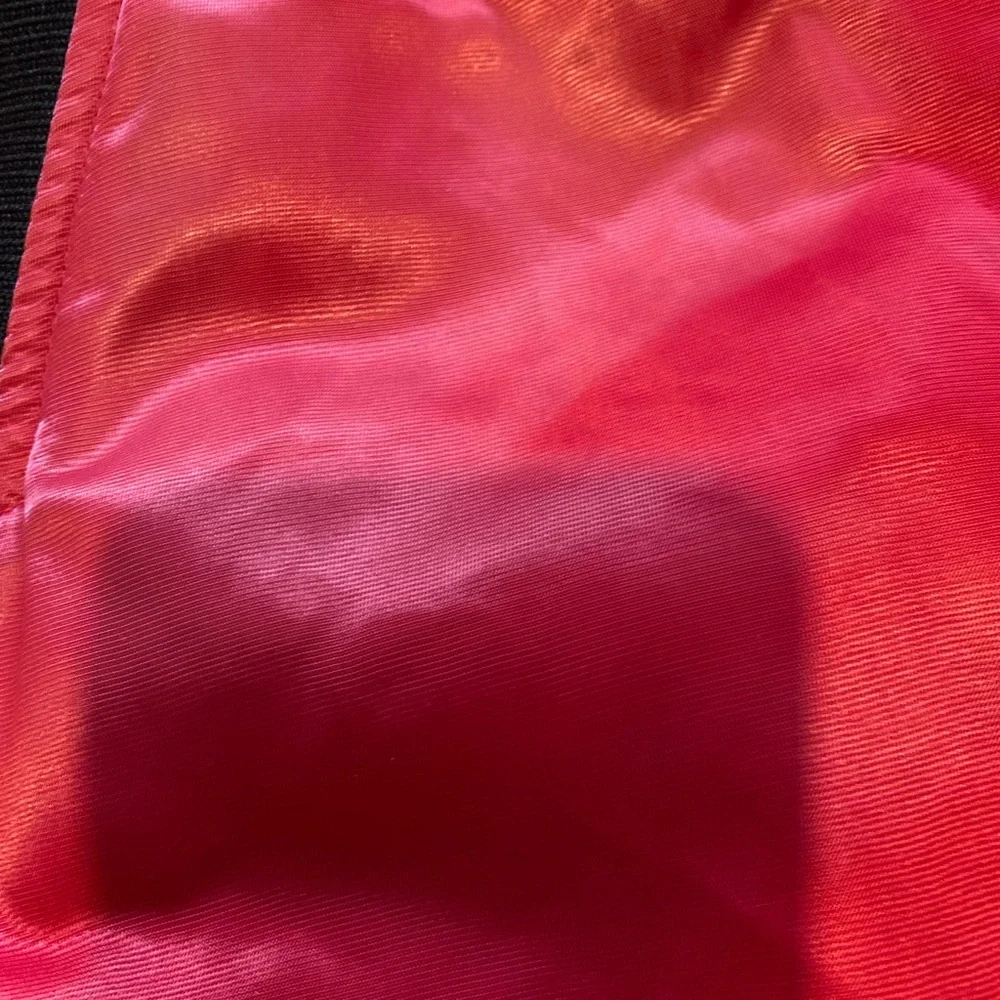 Blazers Red and Black  Satin Bomber Jacket - Picture 6 of 12